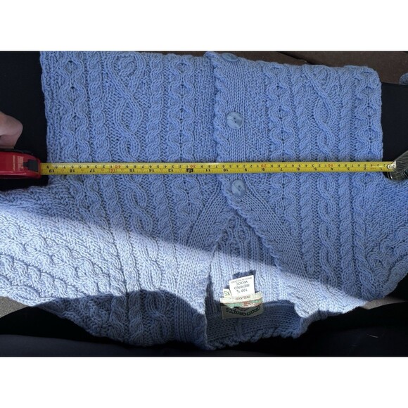 Arancrafts Women’s Blue Wool Cardigan XS-Medium 100% Wool Made In Ireland EUC - Picture 4 of 6